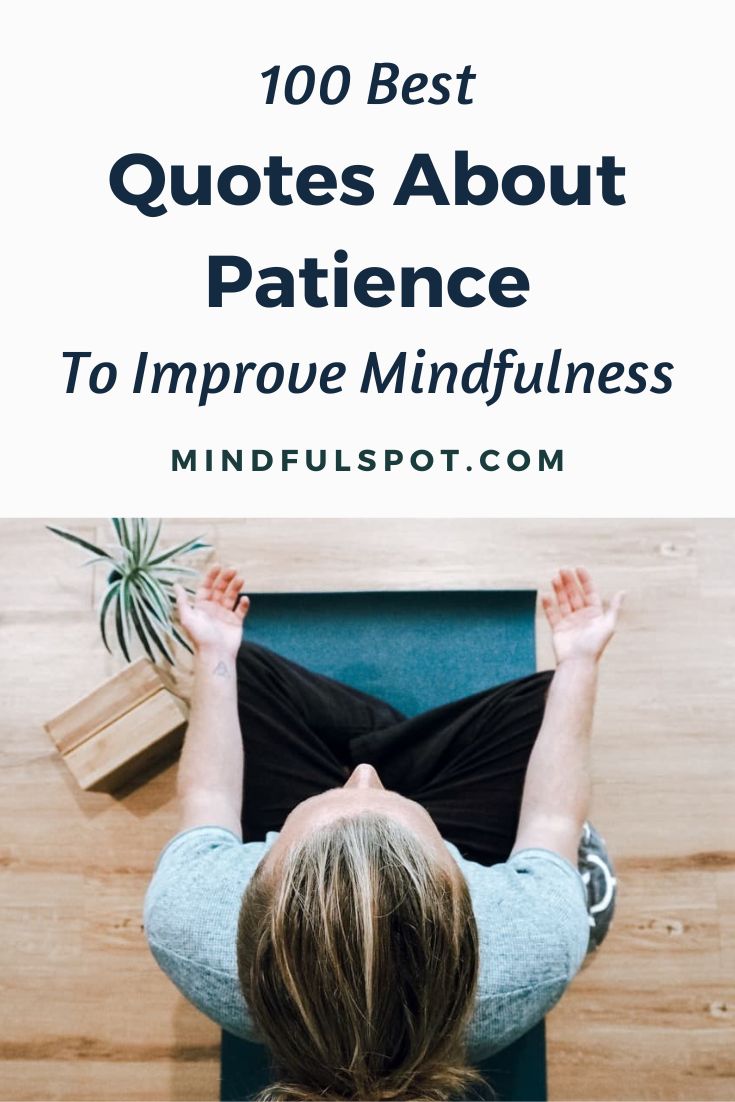 A person meditating with text overlay: 100 Best Quotes About Patience.